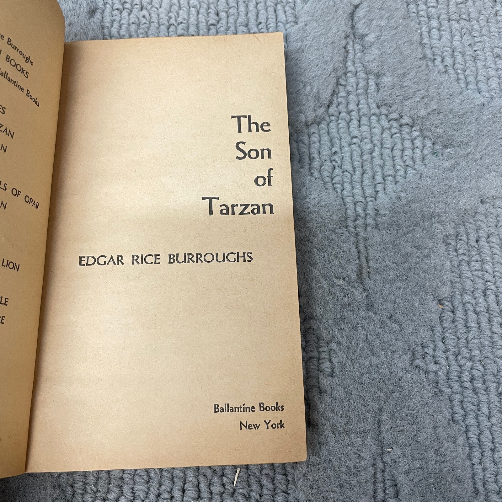 The Son Of Tarzan Adventure Paperback Book by Edgar Rice Burroughs 1963