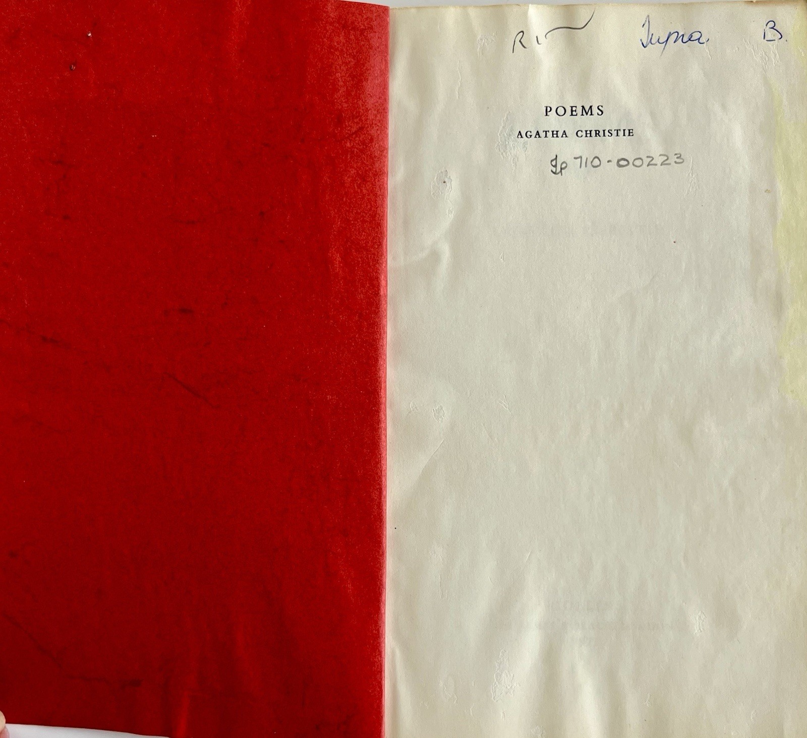 Agatha Christie- Poems 1973 Uncorrected Advance Proof Collins – Extremely Rare