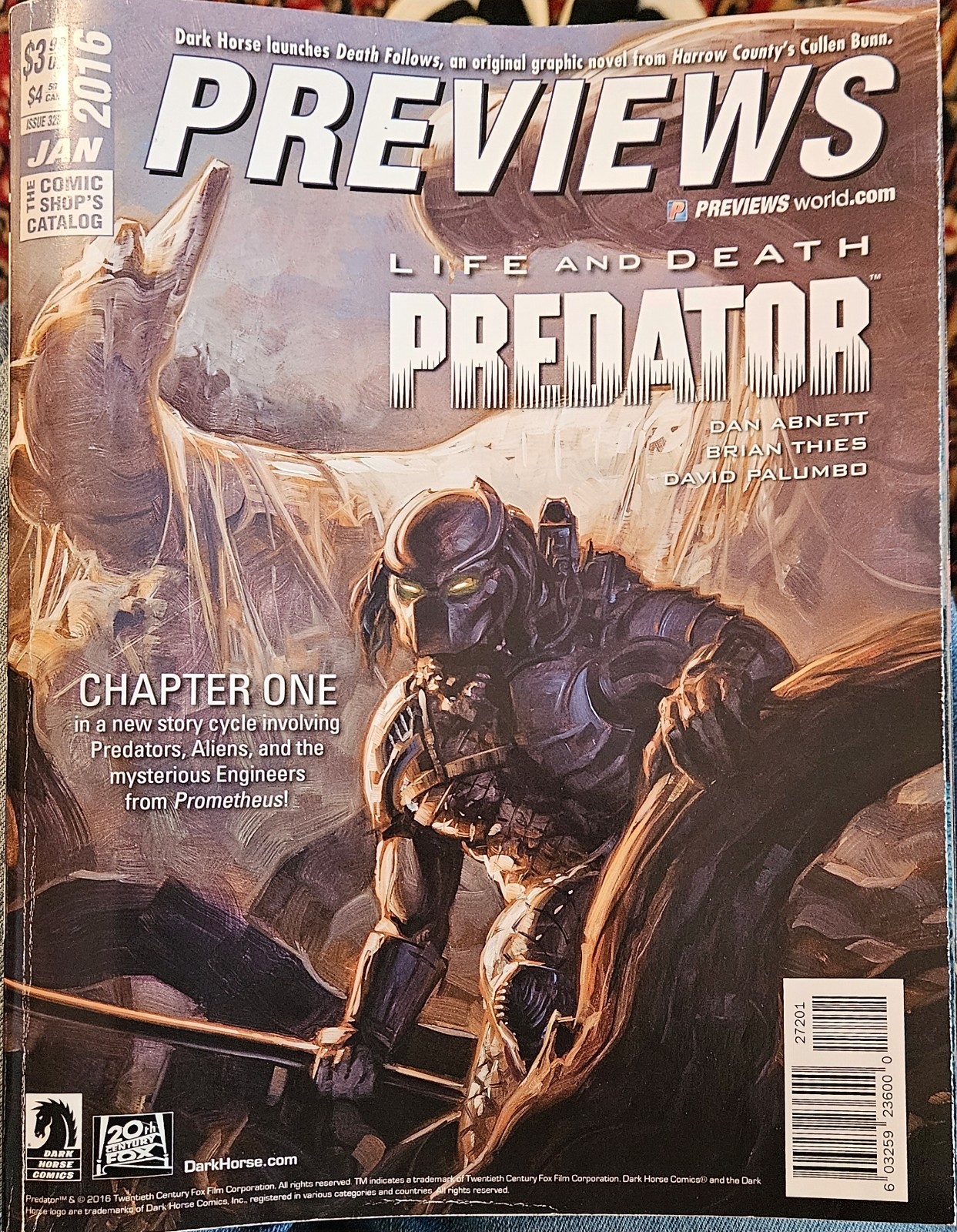 PREVIEWS THE COMIC SHOP CATALOG MAGAZINE 328 JAN 2016 MARVEL DC 600 PAGES -WB15