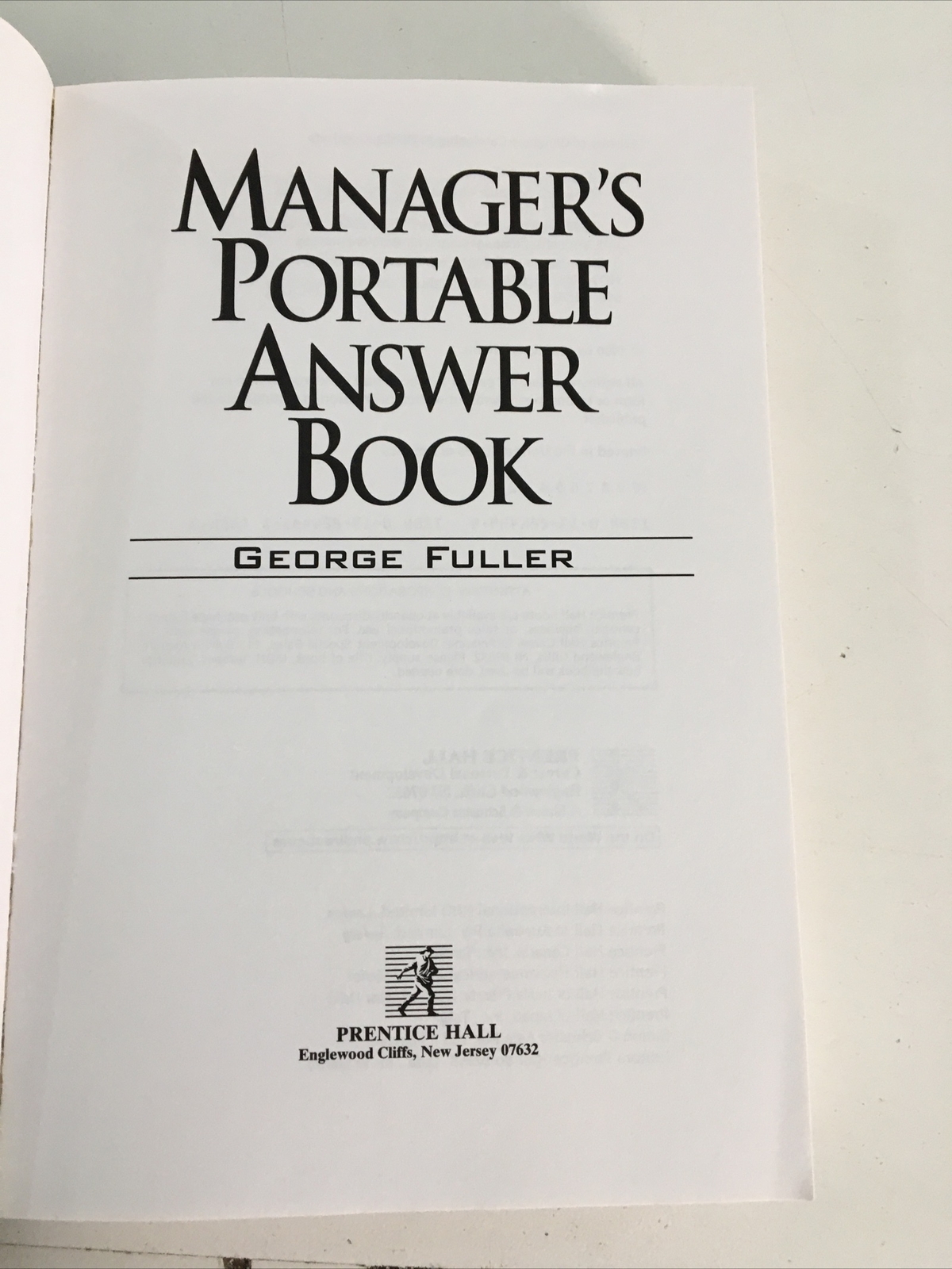Manager’s Portable Answer Book – George Fuller (Paperback, 1996)