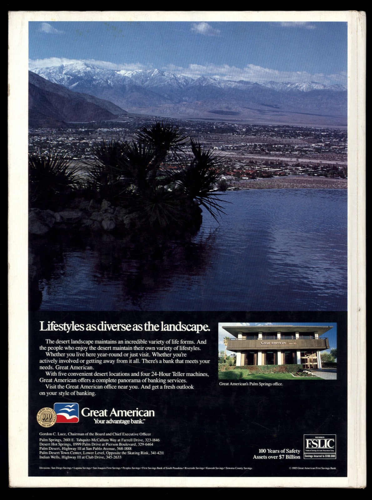 PALM SPRINGS LIFE Annual DESERT LIVING 1985/86 * hardcover advertising PGA GOLF