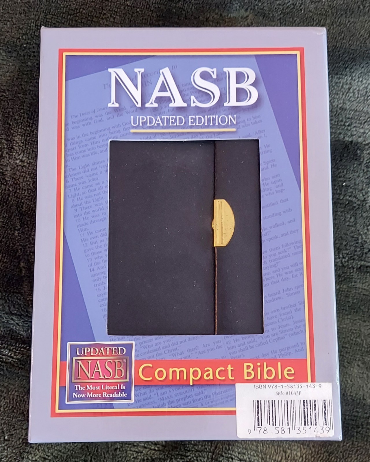 NASB Updated Edition Compact Bible Black Snap-flap Bonded Leather