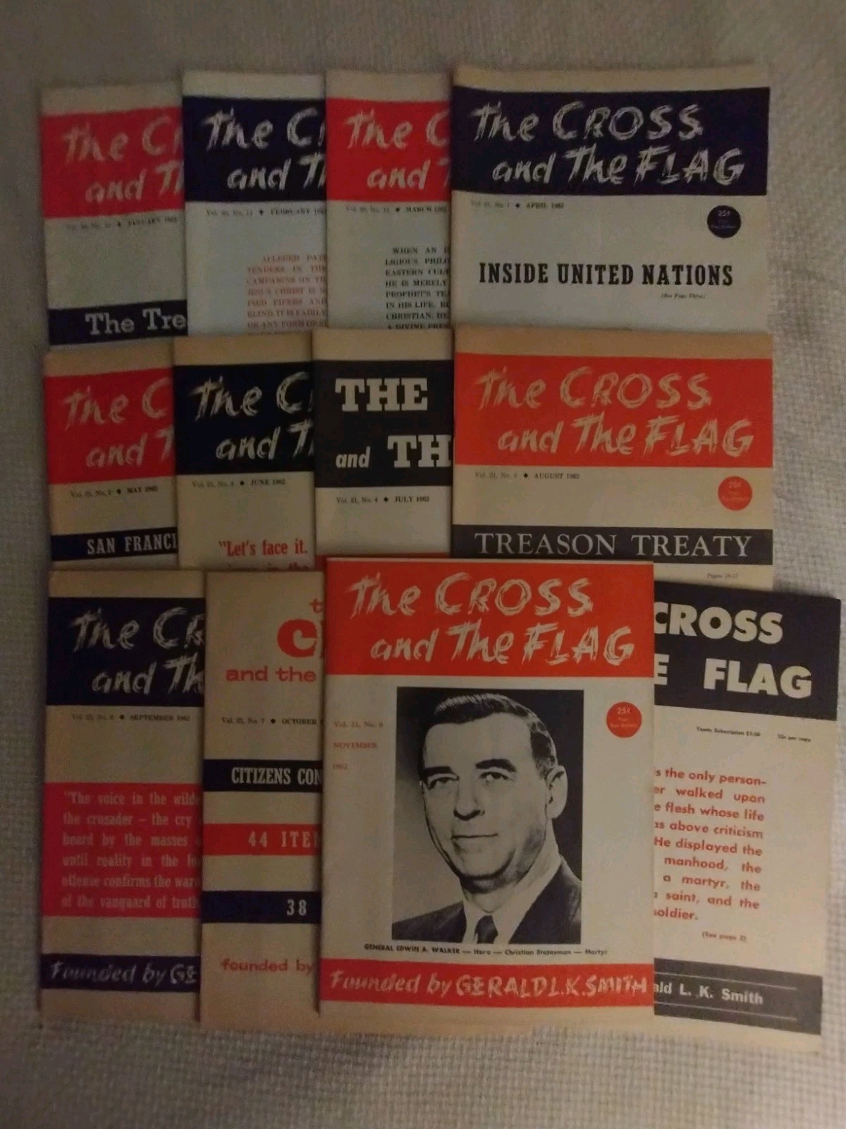 The Cross and The Flag founded by Gerald L.K. Smith (24 Issues) 1961-2