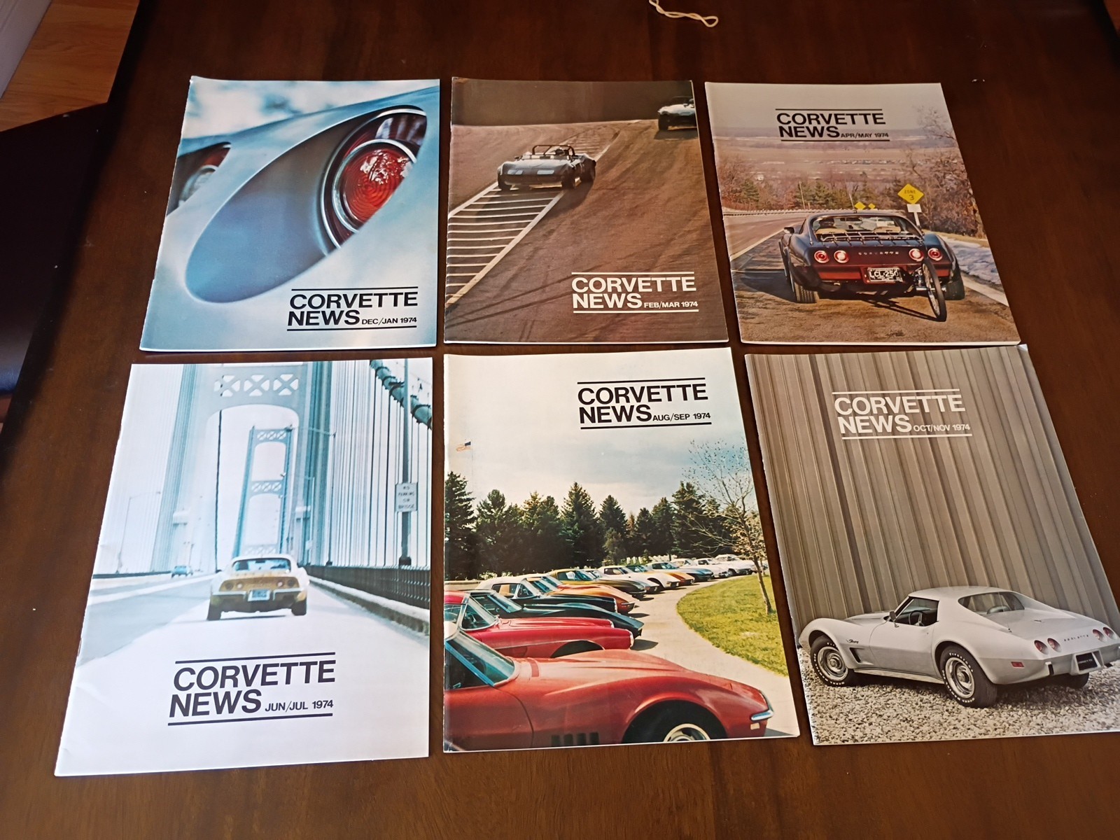Vintage Corvette News Magazines 1974 Complete Year – 6 issues Set (Bimonthly)