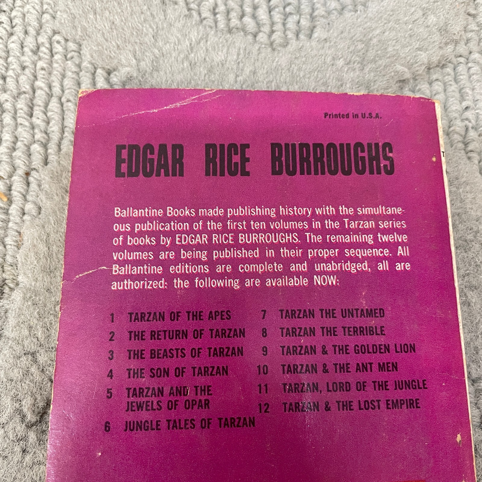 The Son Of Tarzan Adventure Paperback Book by Edgar Rice Burroughs 1963