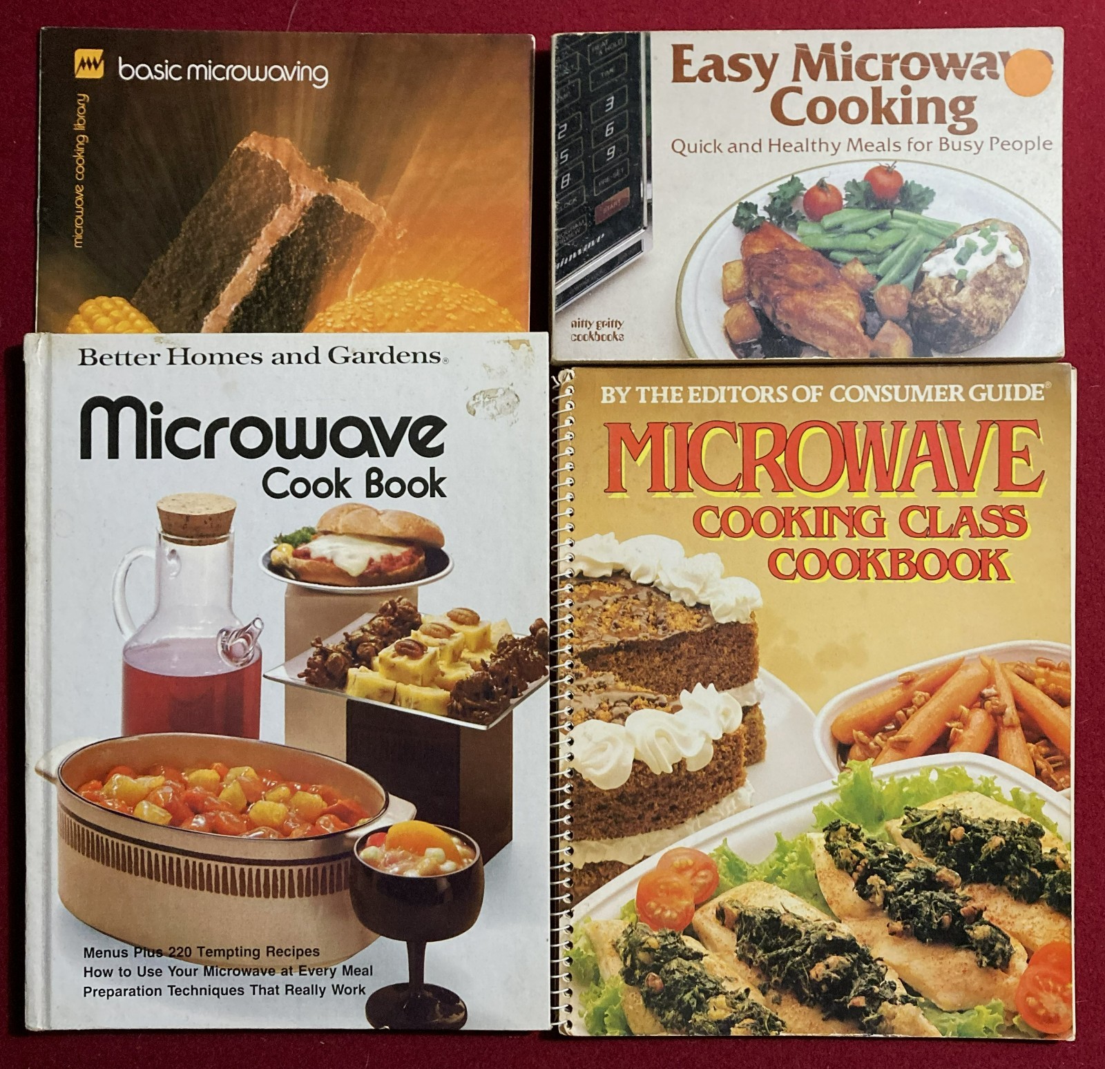 3 Vintage Early Microwave Cookbooks, 1981/83 plus a Bonus Booklet, Nostalgic