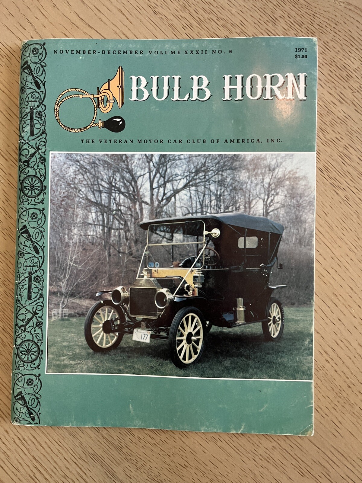 Bulb Horn Magazine The Veteran Motor Car Club Of America 1971 Nov-Dec vintage