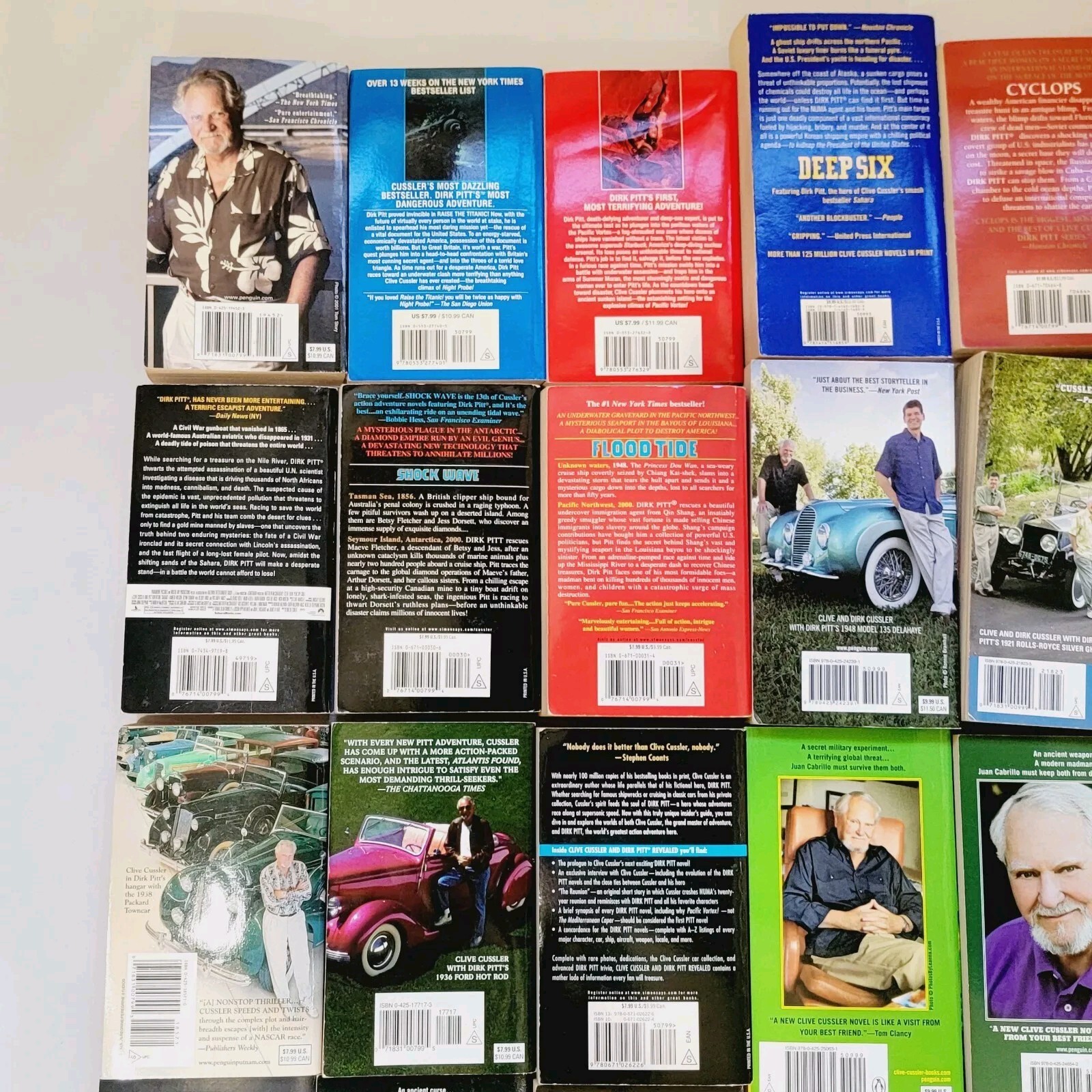 Clive Cussler Paperback Books 17 Dirk Pitt 9 Oregon & The Chase Large Lot of 27