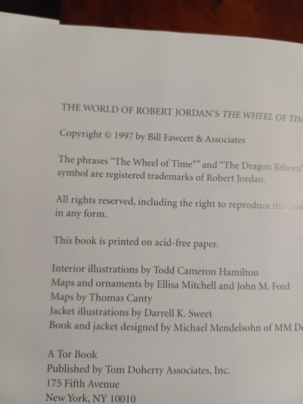 The World Of Robert Jordan -The Wheel of Time 1997 Hardcover