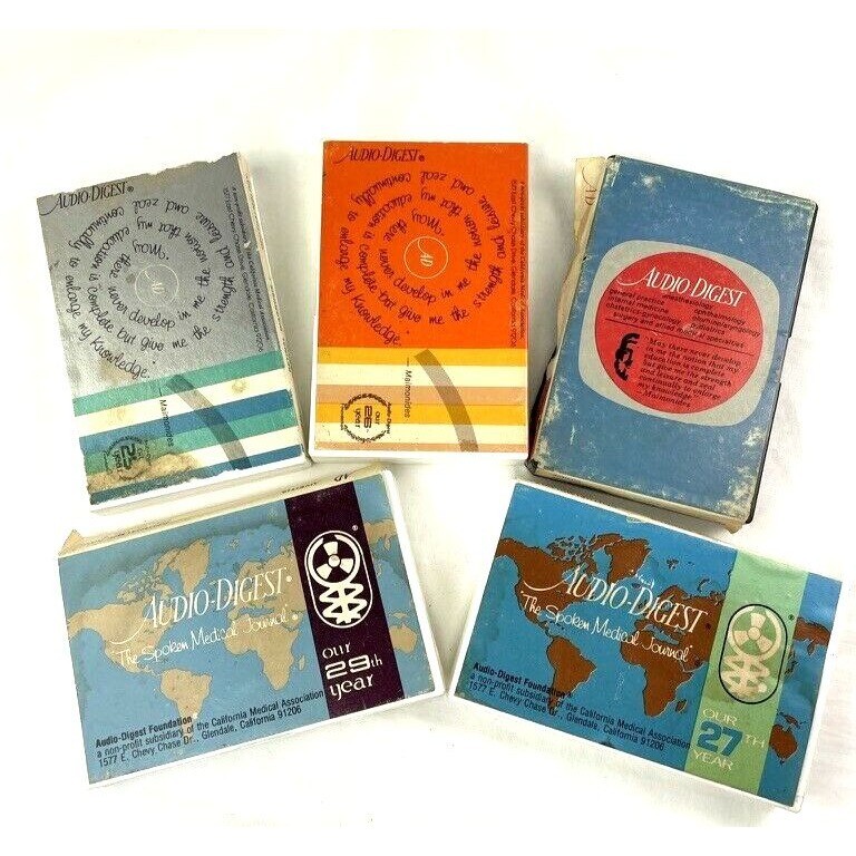 Ophthalmology Audio Digest Medical Cassette Tapes u Lot 5 Various Subjects Vinta