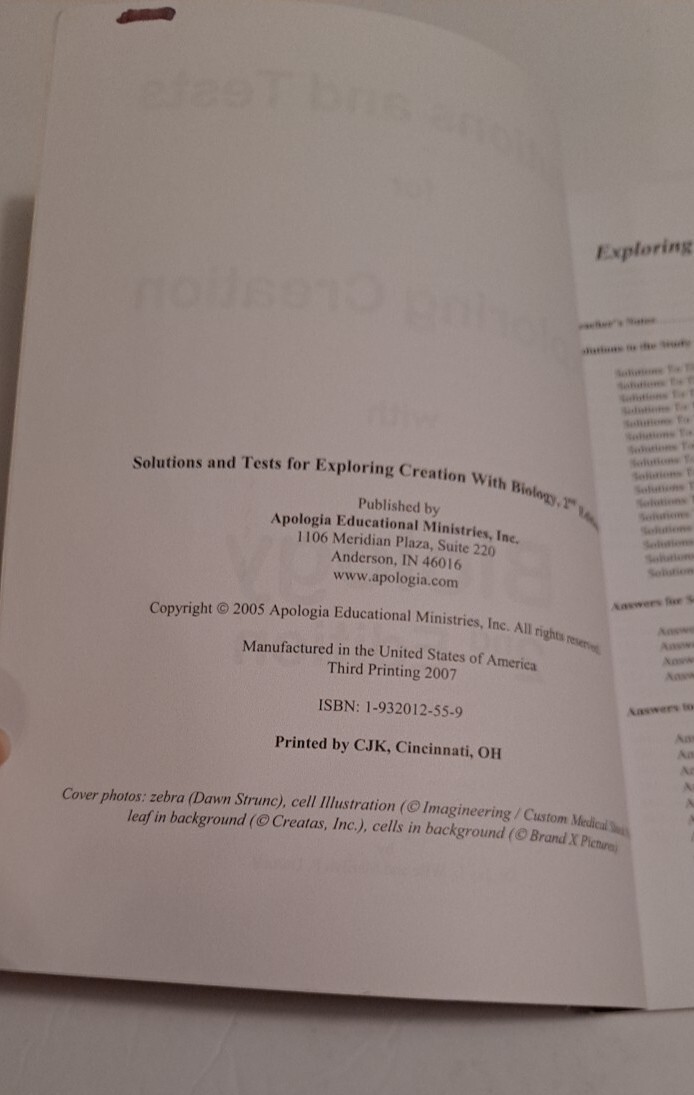 Exploring Creation with Biology Test and Solution Manual Homeschooling