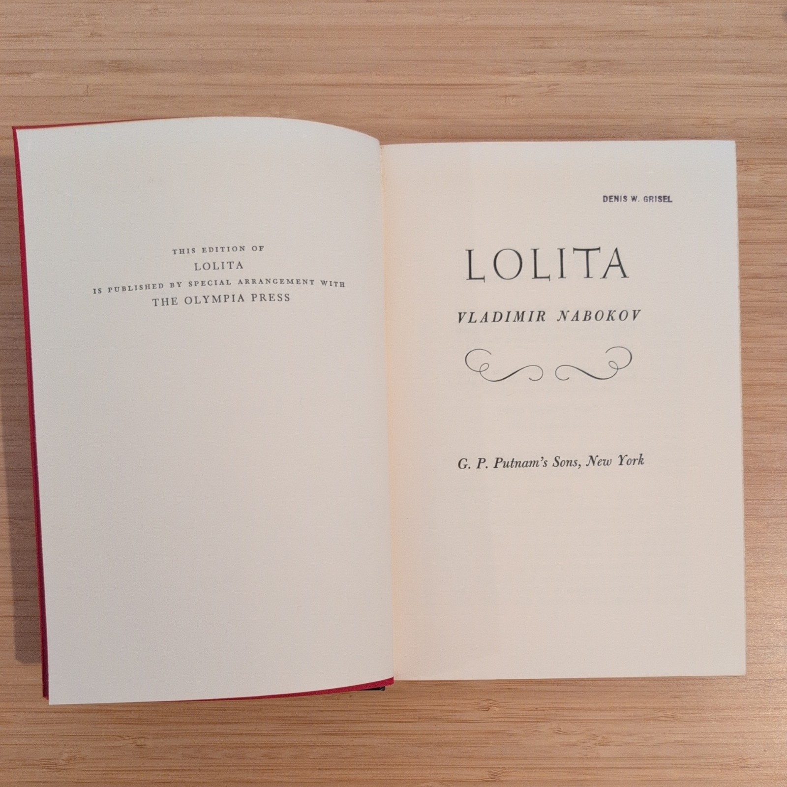 Lolita, Vladimir Nabokov, 1955 Hardcover 9th Printing missing DJ