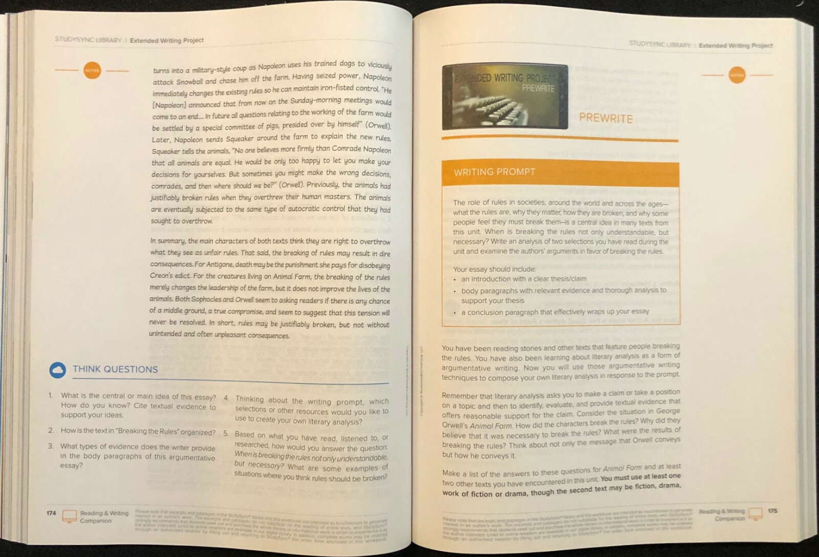 10th – STUDY SYNC Teacher Resource Companion & Reading/Writing Student Companion