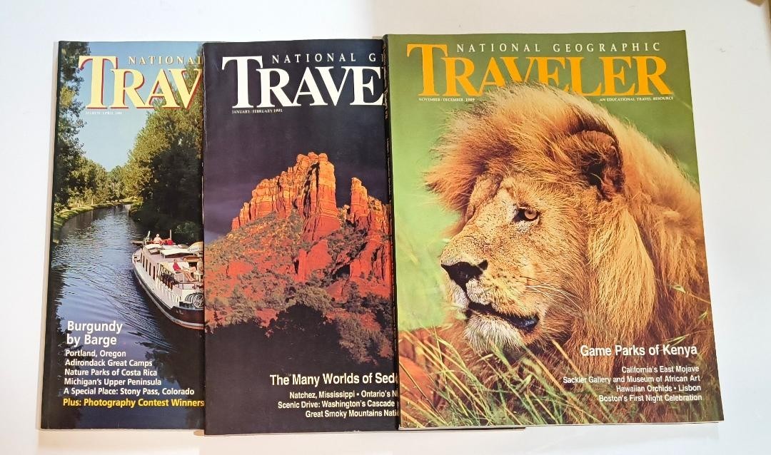 National Geographic Traveler Magazine’s Lot of 3 Mixed Month’s and Year’s