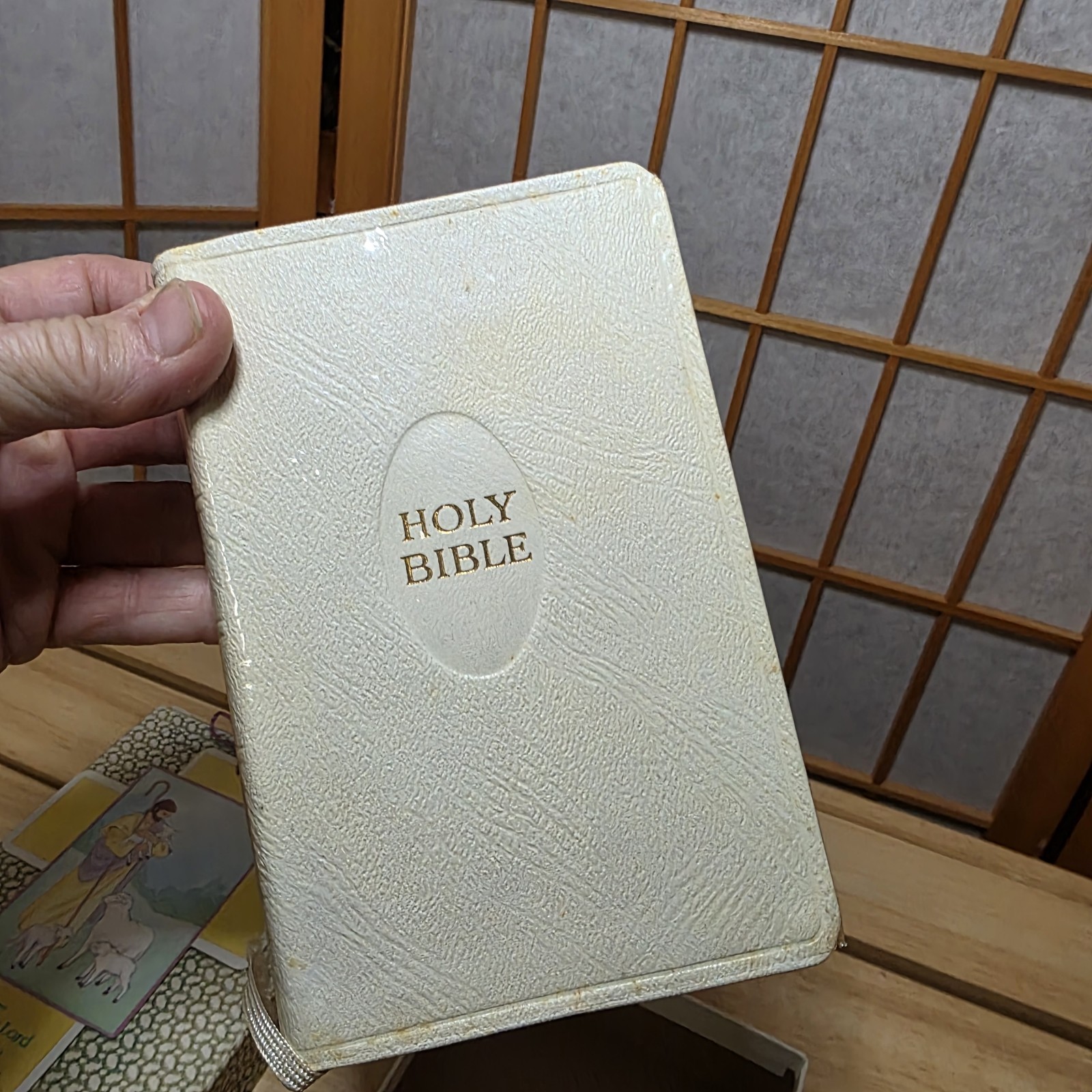 Bride’s Bible KJV Collins England 1958 White Leatheroid Gold Edges Original Box