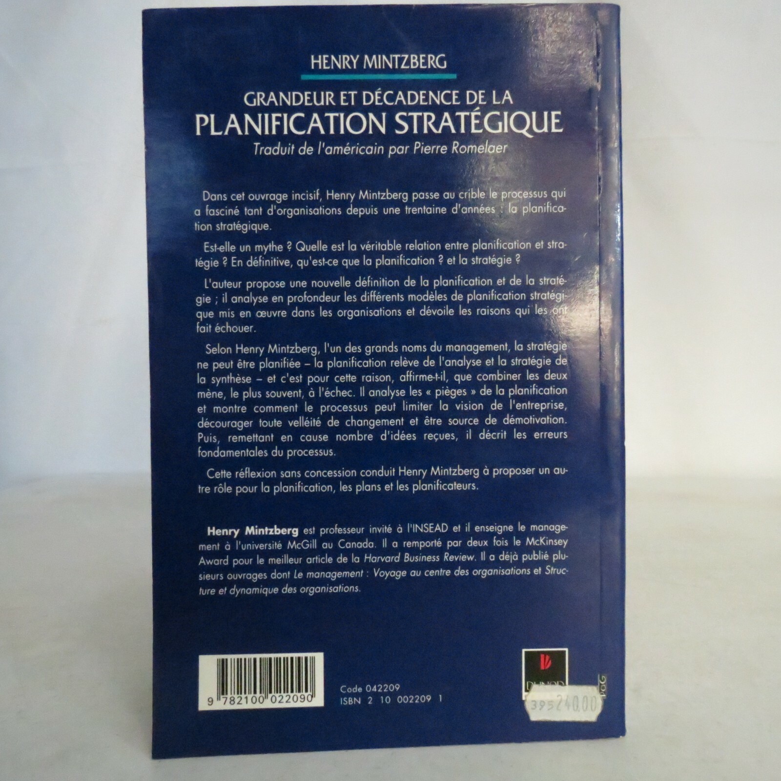 Grandeur Et Decadence De La Planification Stratégique Henry Mintzberg French