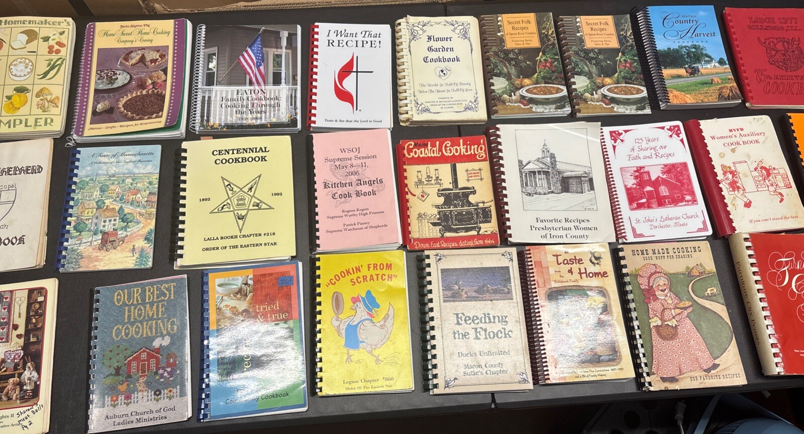 Vintage Church/other Spiral Bound Local Recipe Cookbooks – Random Lot of 10