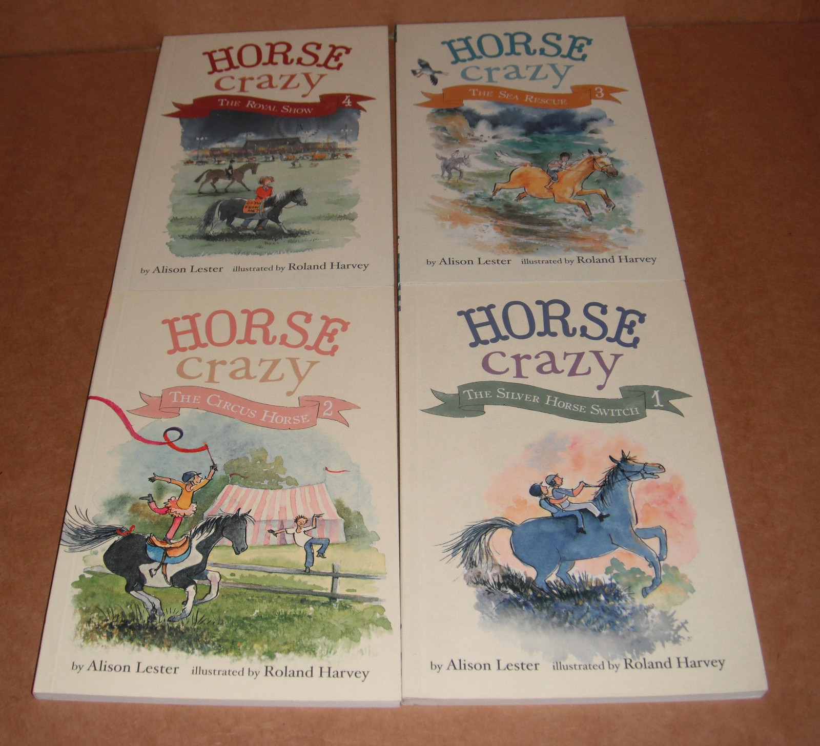 Horse Crazy Vol. 1,2,3,4 Complete Set by Alison Lester Paperback NEW