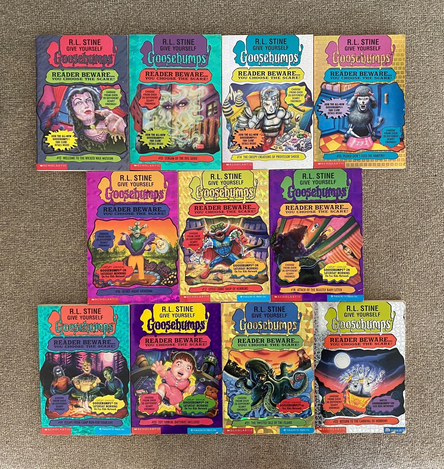 VG+/LN Give Yourself Goosebumps Complete Set 1-22, 18 1st prints ~ R.L. Stine
