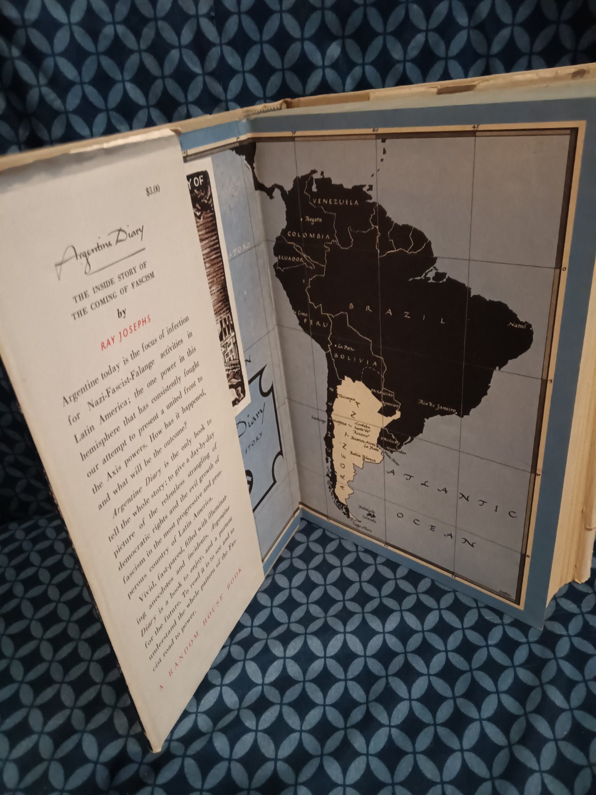 ARGENTINE DIARY by Ray Josephs, First Print 1944, Random House, HC, Dust Jacket