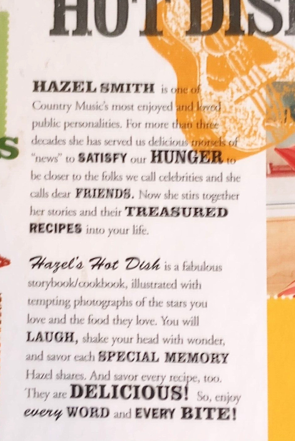 Cook Book “Cookin with Country Stars” Dolly, Reba, Garth; Hazel`s Hot Dish/Talk