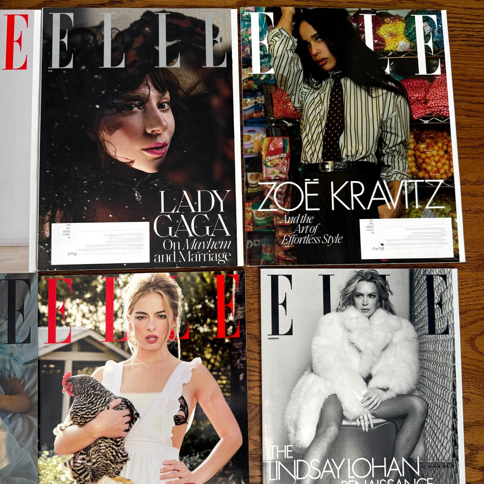 LOT OF 9 ELLE MAGAZINE 2025 COMPLETE YEAR FASHION STYLE CELEBRITY