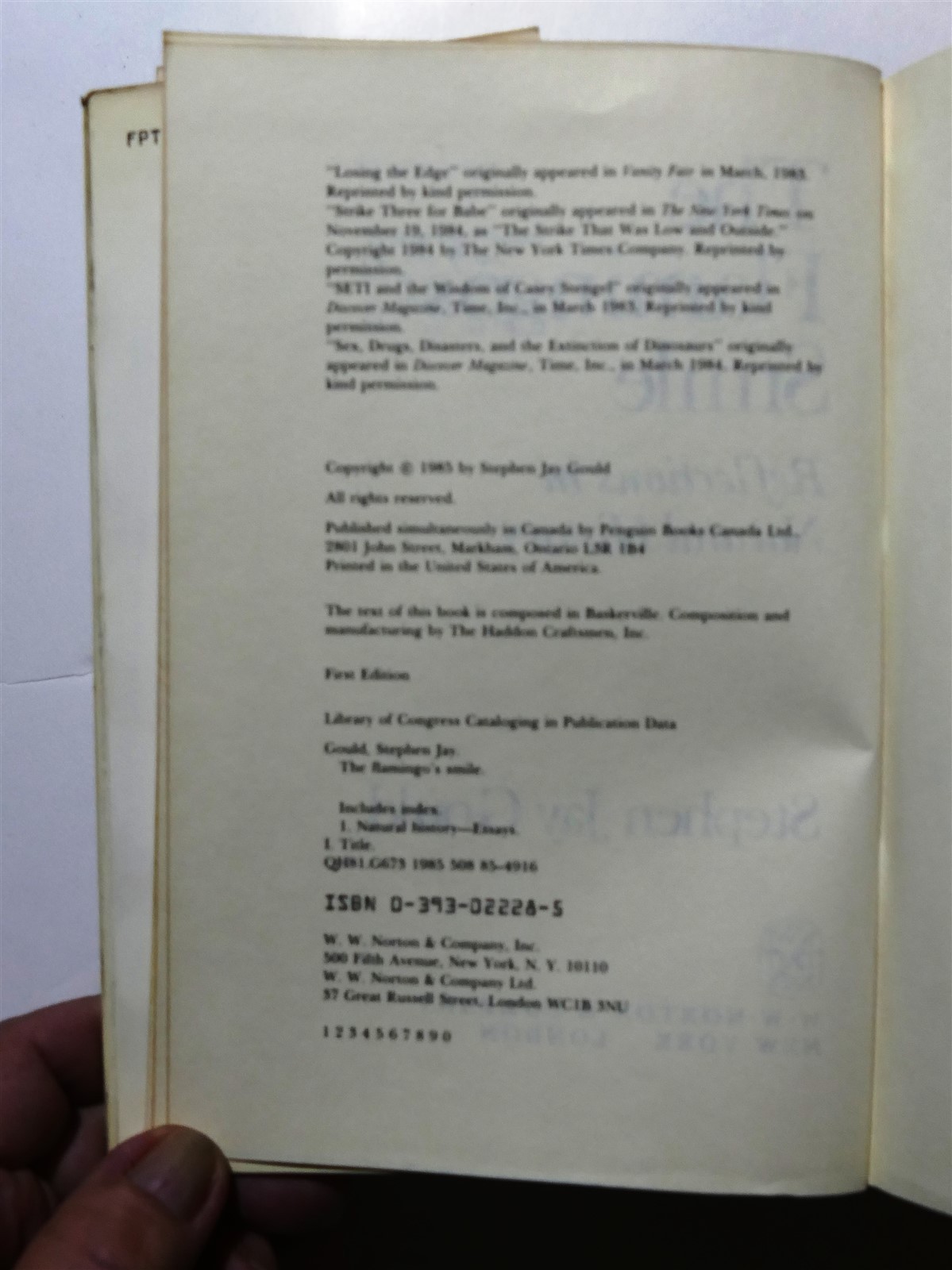 The Flamingo’s Smile by Stephen Jay Gould, 1985 hardcover FIRST EDITION