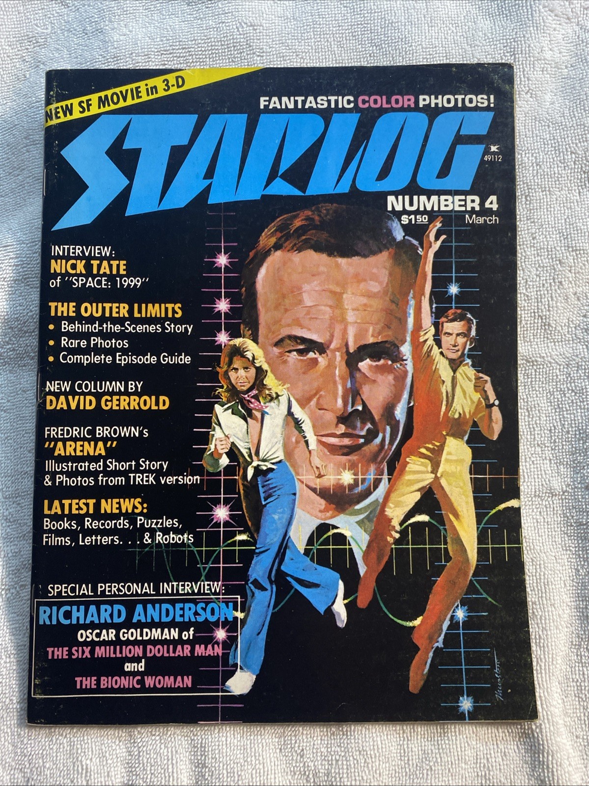 Starlog Magazine #4 Six Million Dollar Man Bionic Woman Oscar Goldman 1977 SCiFI