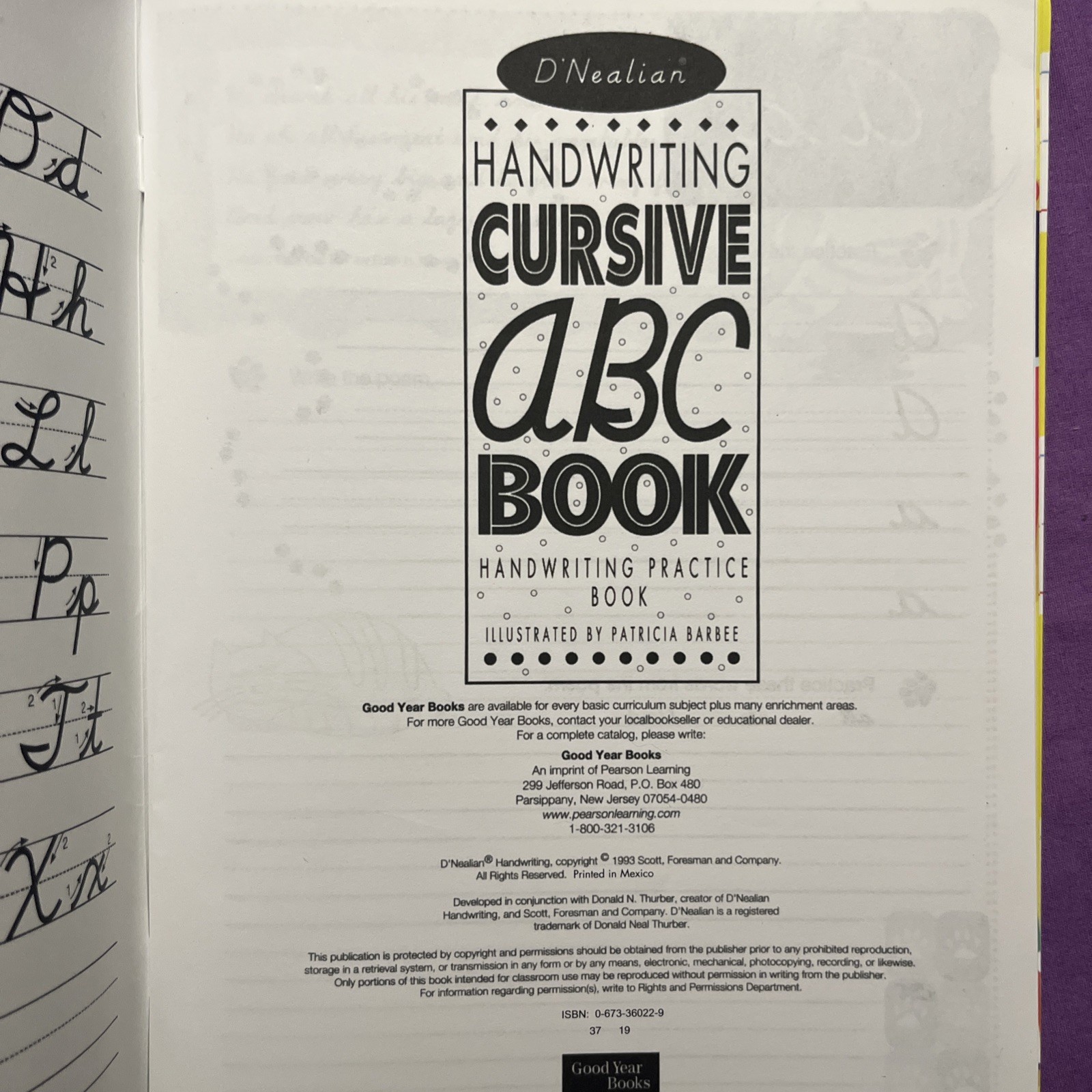 D’Nealian Cursive Handwriting Practice ABC Book : Paperback Workbook