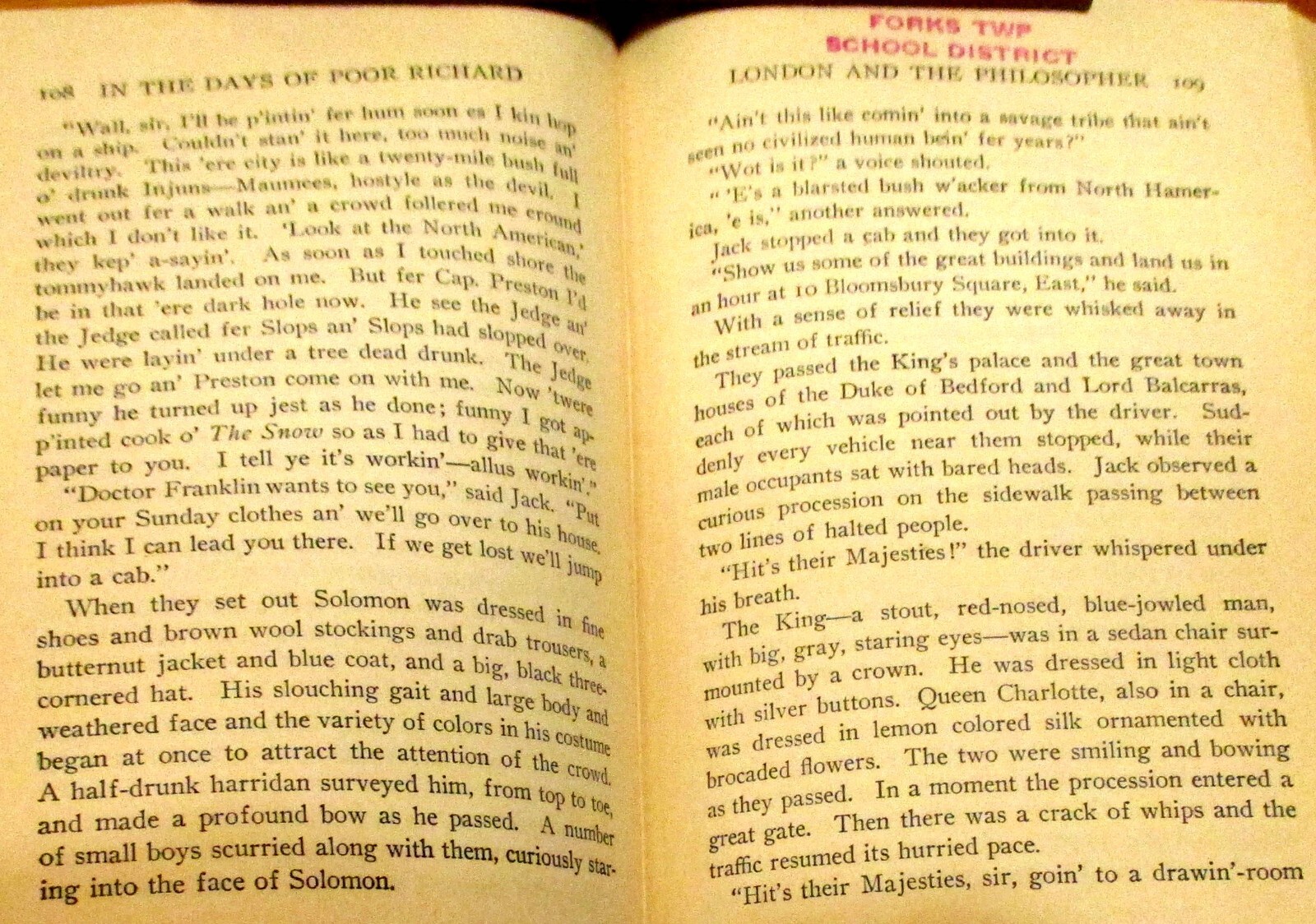 1922 In The Days of Poor Richard by Irving Bacheller H/C 414 Pages