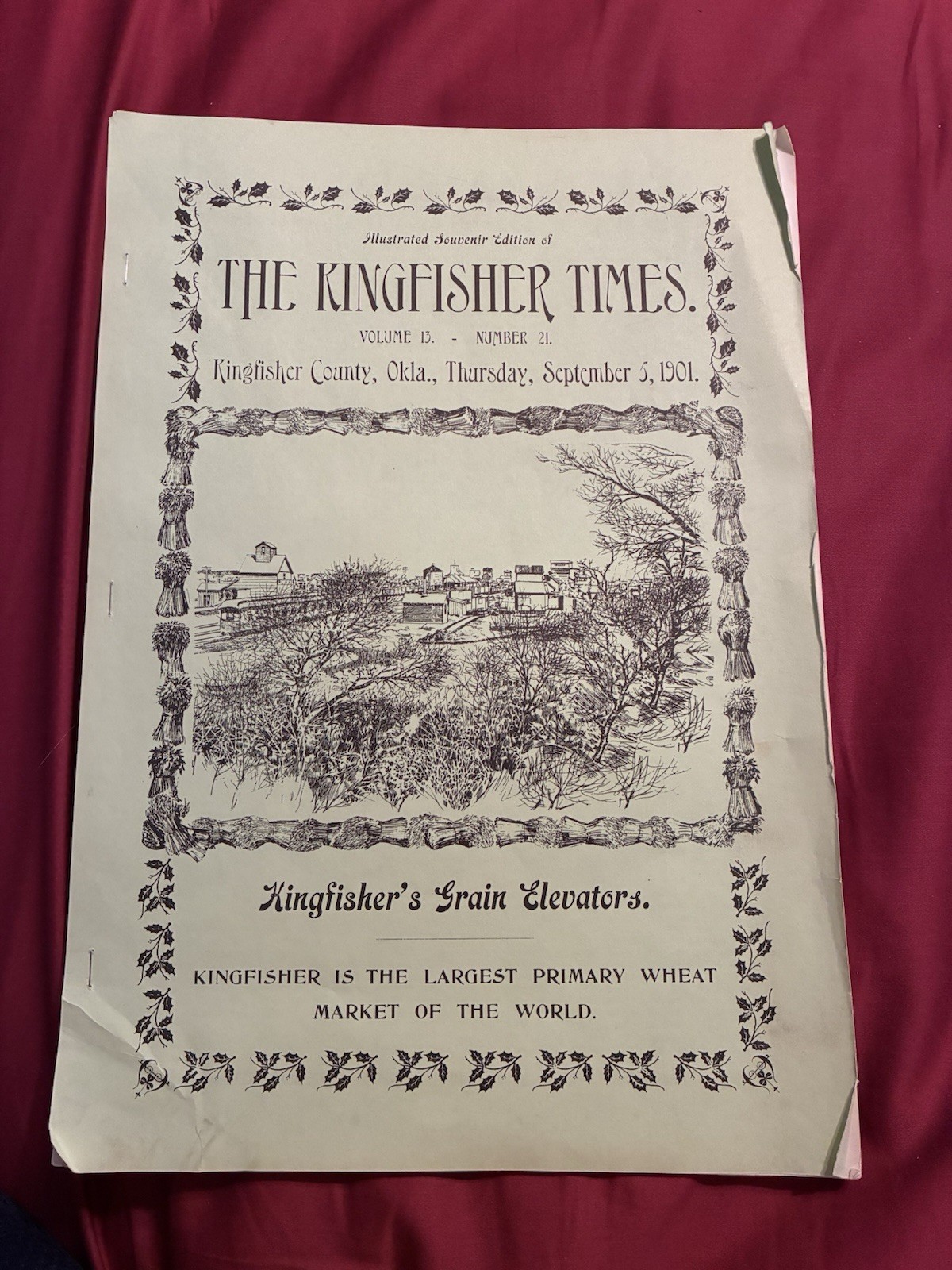 The KINGFISHER TIMES & FREE PRESS Newspaper Souvenir Edition Genealogy 1901