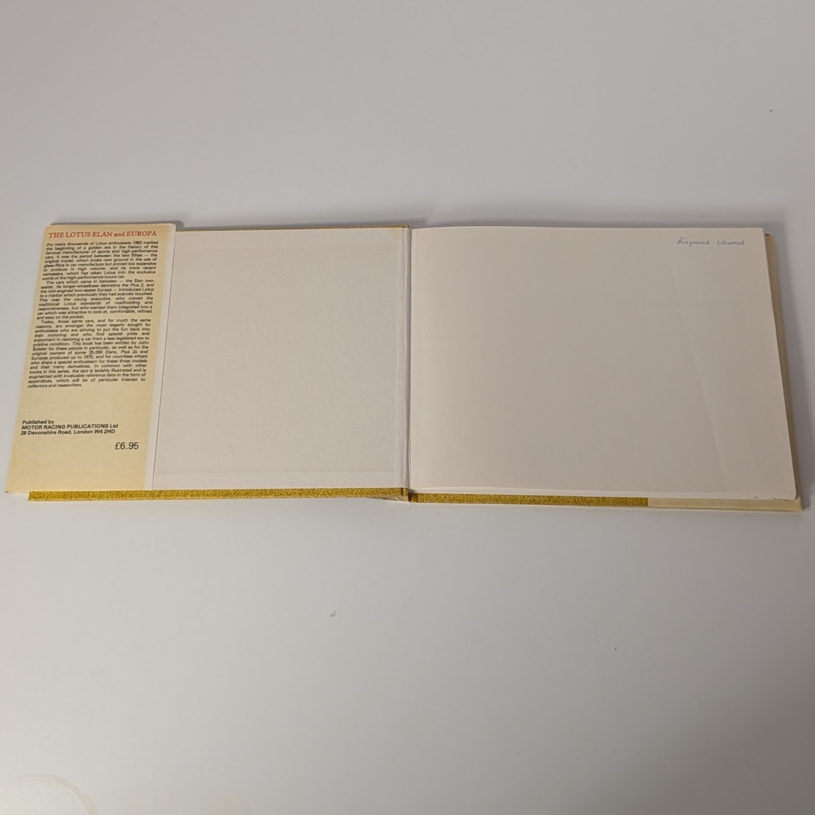 Vintage Lotus Elan and Europa Book John Bolster Hardcover w DJ, 1st Edition 1980