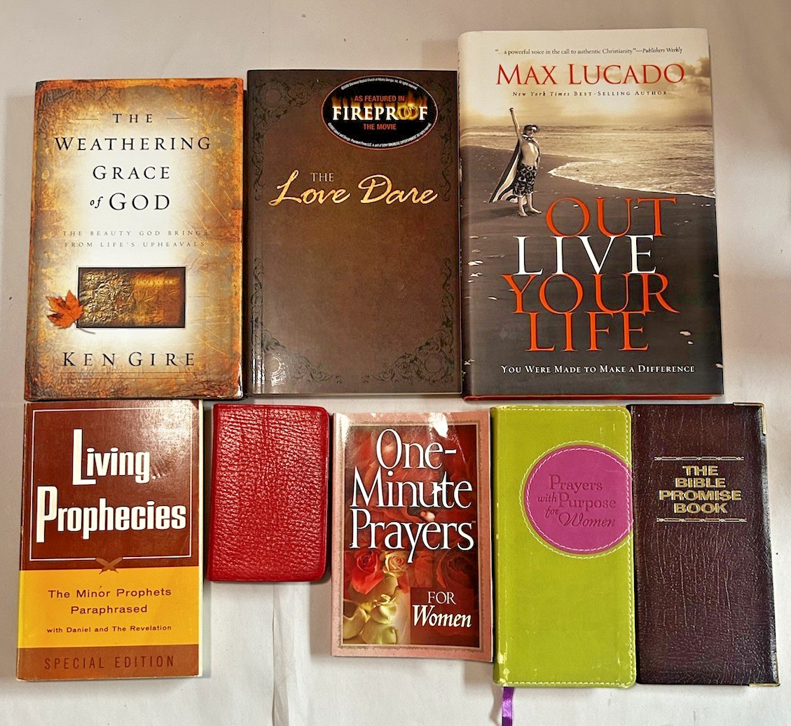 Lot of 10 Christian Books ~ Mixed Title Book Bundles ~ Bible Studies and More