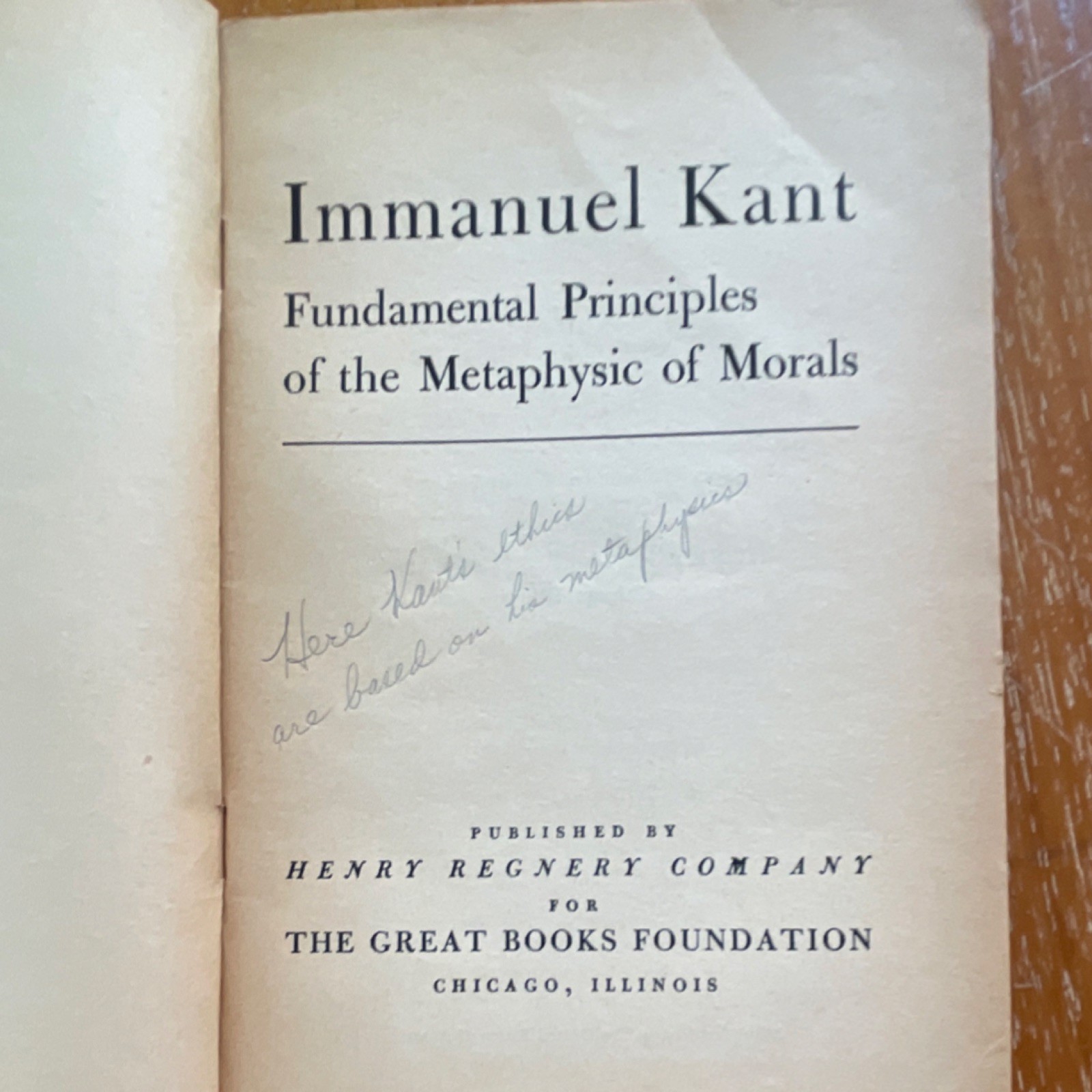 Henry Regnery Co Immanuel Kant Fundamental Principles Metaphysic 1949 Vintage P…