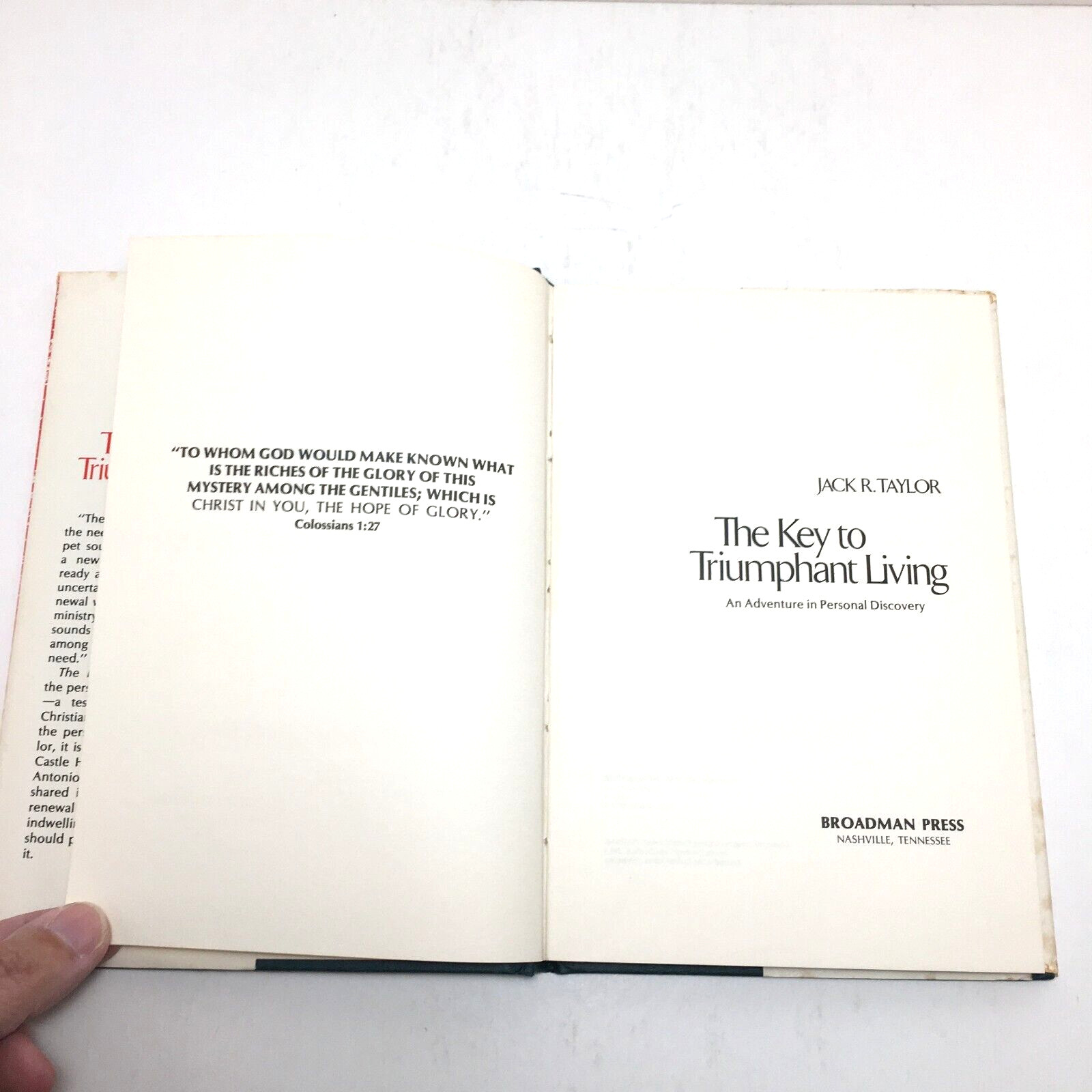 Key to Triumphant Living by Jack R. Taylor, 1971 religion personal discovery HC