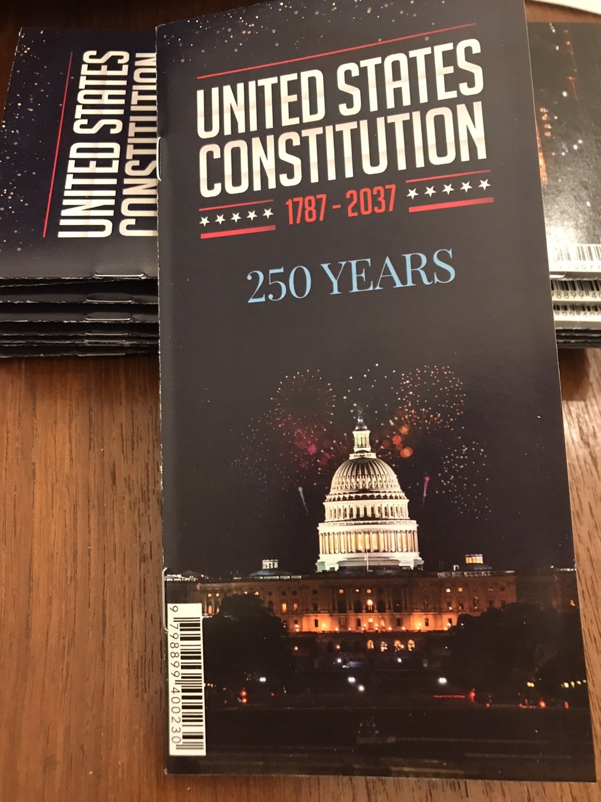 10 Pocket US Constitution & Declaration Independence English 250th Anniversary