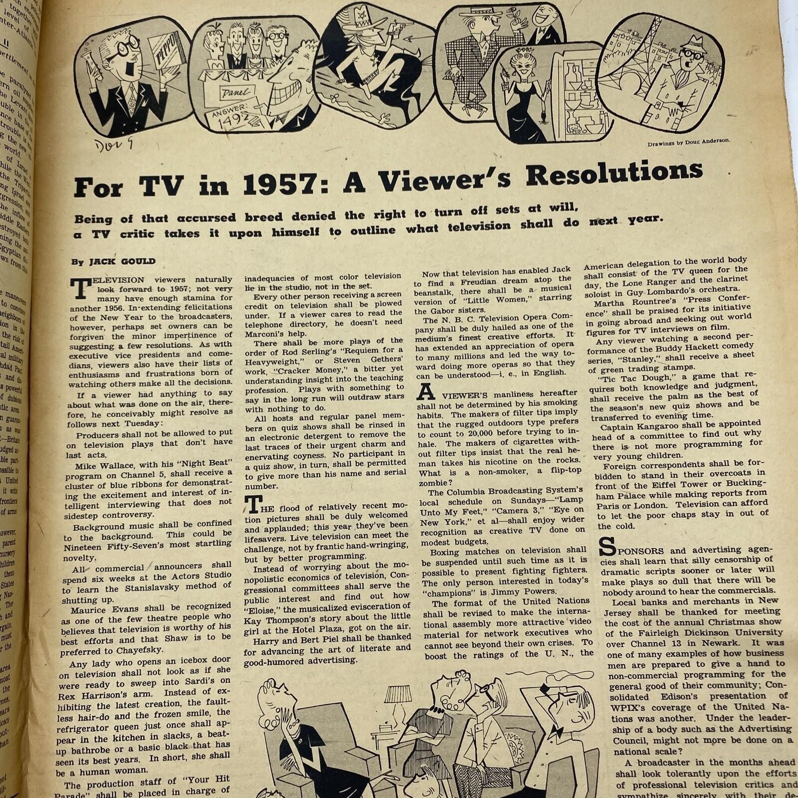 New York Times Magazine DEC 3, 1956 – Year Recap – Politics – Amazing Ads