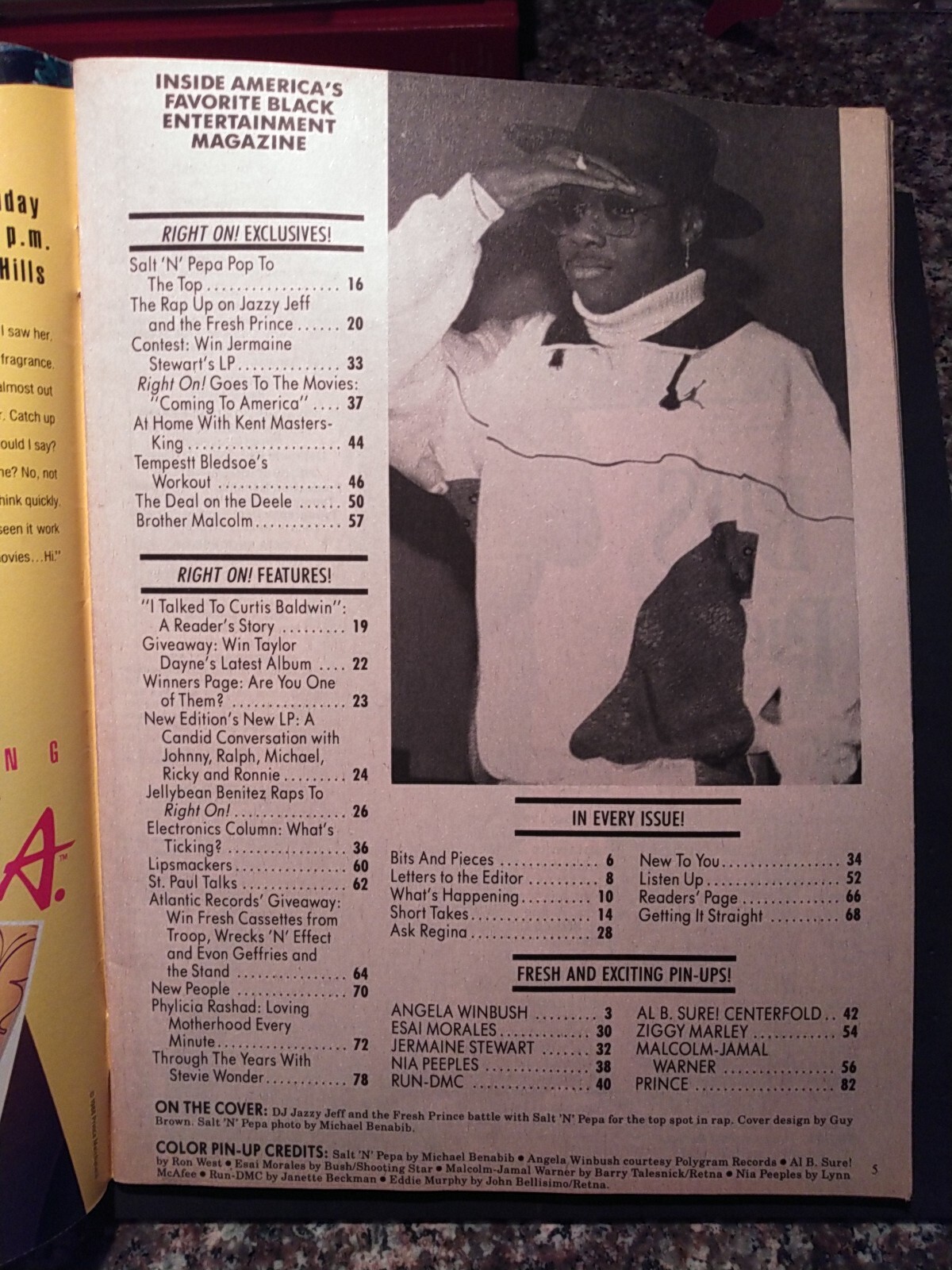 RIGHT ON ! MAGAZINE SEPT 1988 DJ JAZZY JEFF AND THE FRESH PRINCE SALT N PEPA