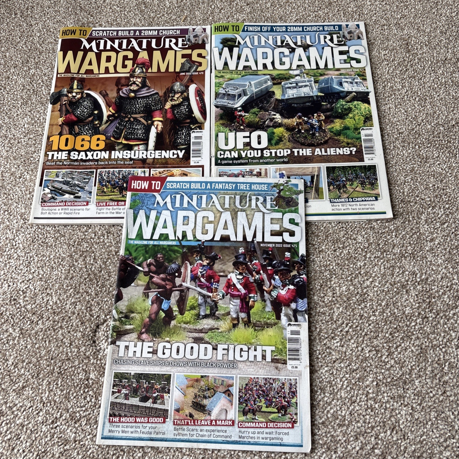 Miniature Wargames Magazines Bundle x3 2022. 470 471 475