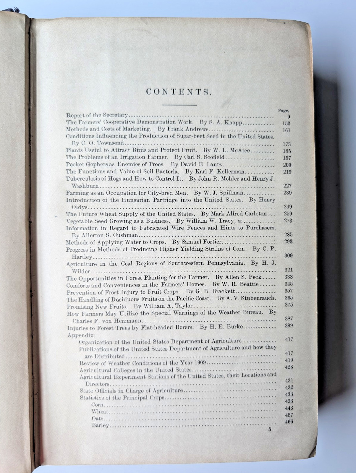 Yearbook of the U.S. Department of Agriculture, 1909 Illustrated Antique HC Book