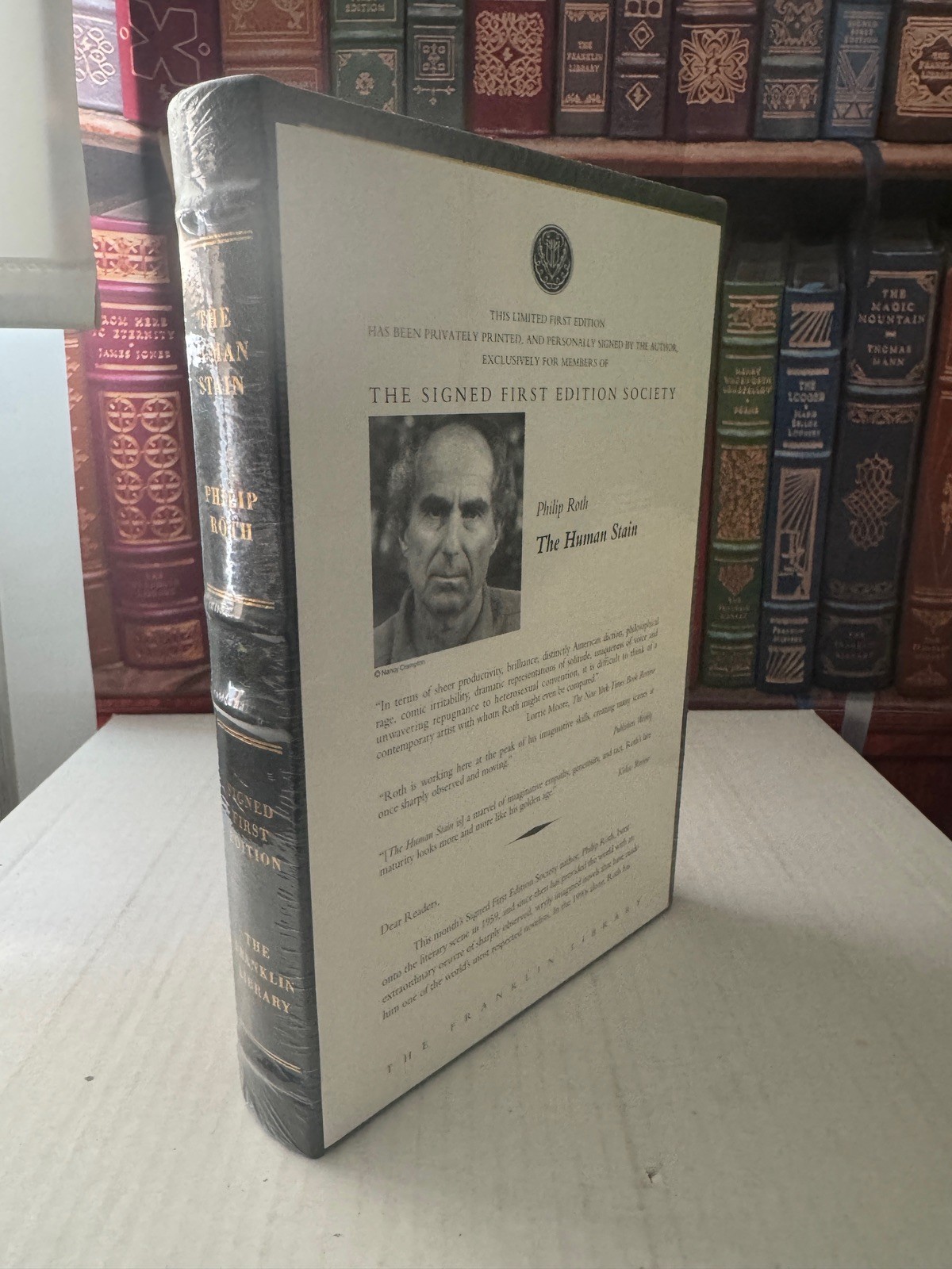 Human Stain Philip Roth Hardcover SIGNED 1st Edition 2000 Leather