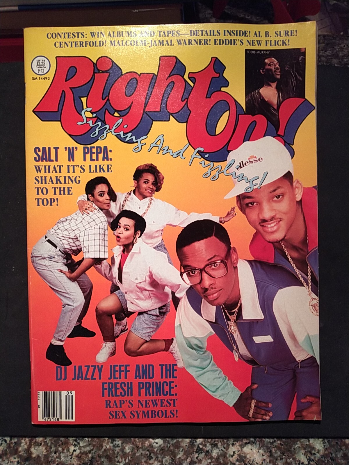 RIGHT ON ! MAGAZINE SEPT 1988 DJ JAZZY JEFF AND THE FRESH PRINCE SALT N PEPA