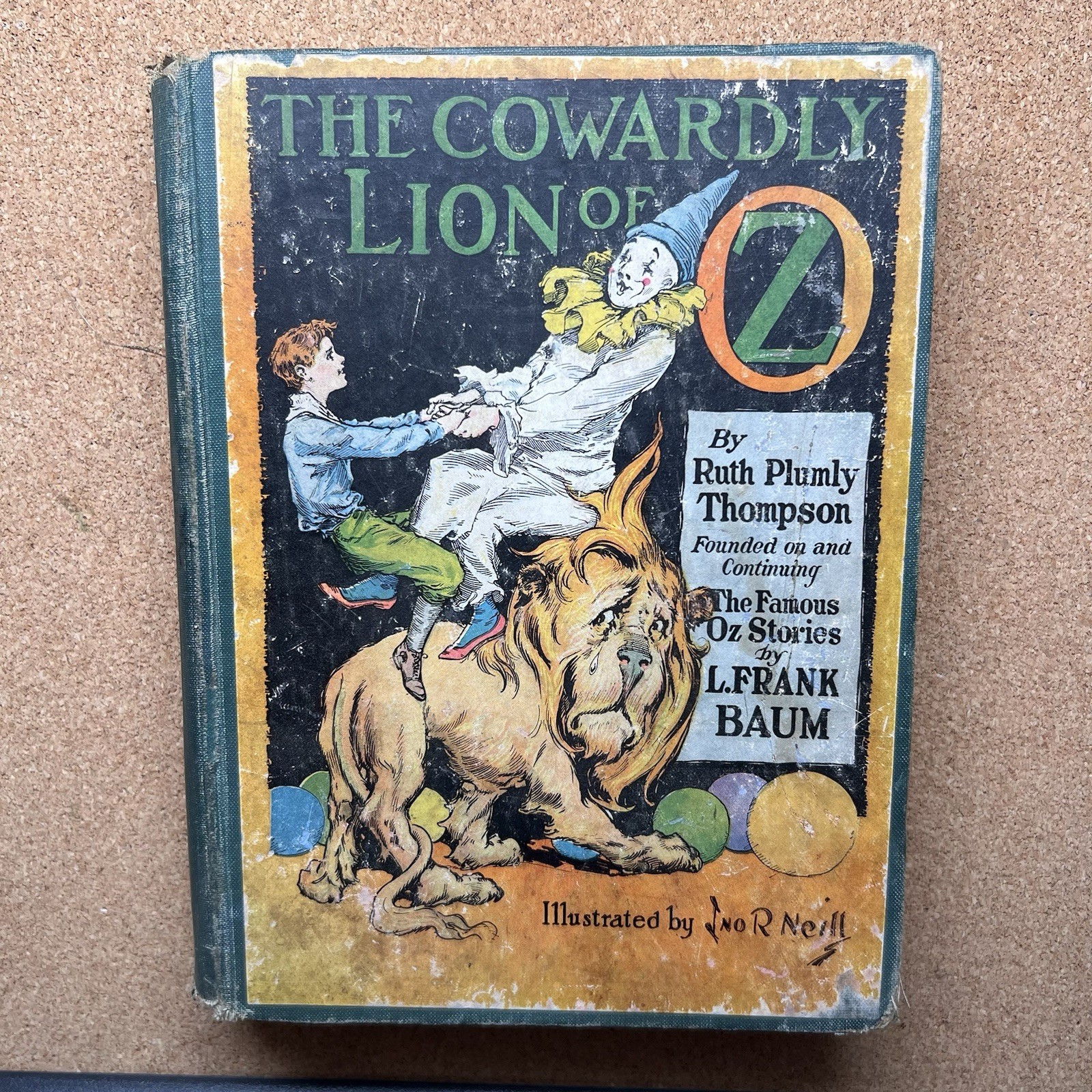 1st Ed Cowardly Lion of Oz 1923 L Frank Baum Ruth Thompson 12 Color Plates HC