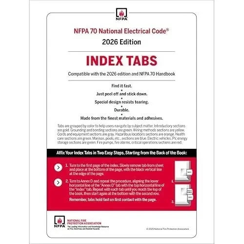NFPA 70 2026 NEC Code Book + Ugly’s Electrical Ref Spiral + Index TAB 2026 USPS