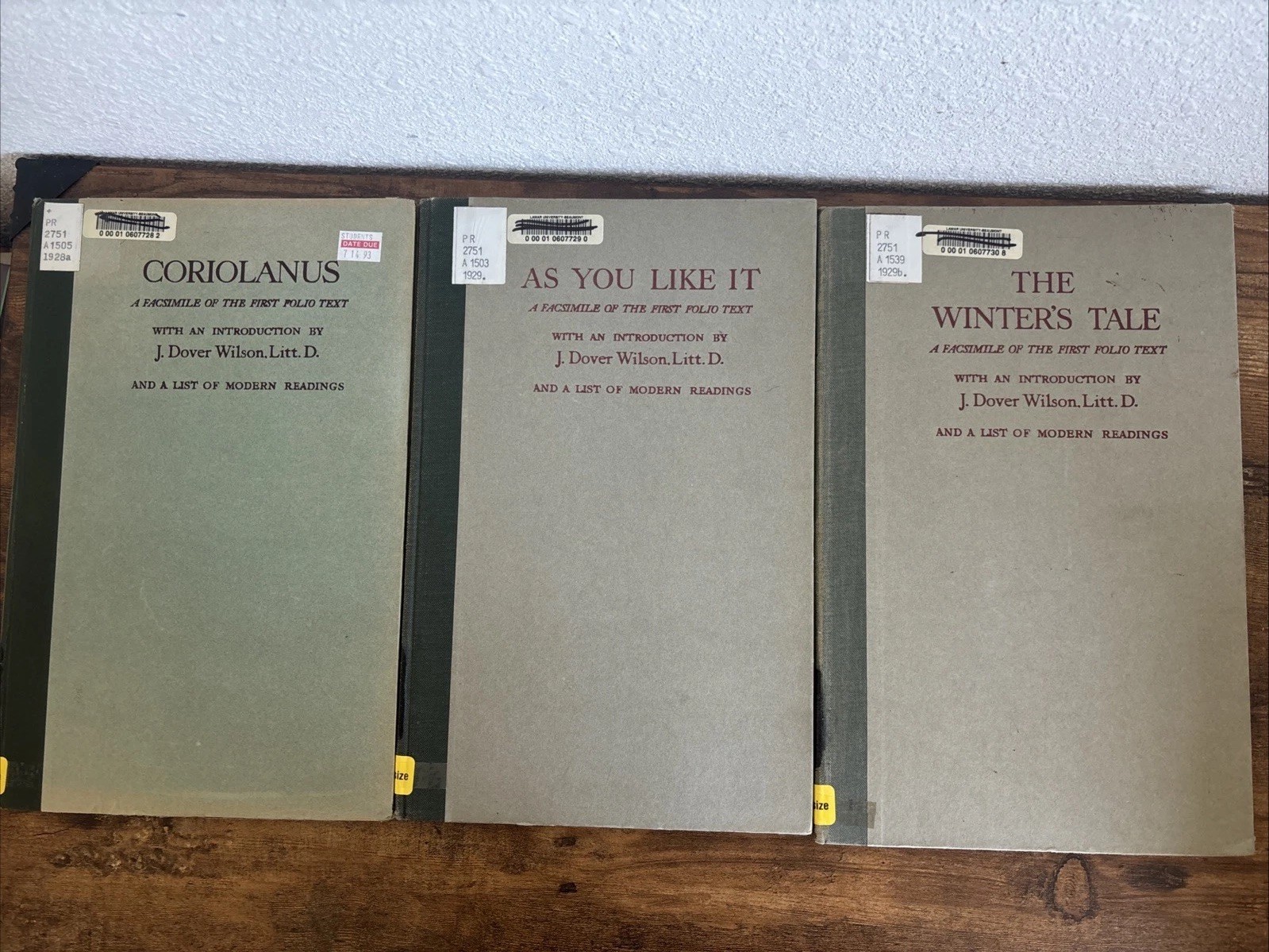 Shakespeare First Folio Facsimile Lot 3 Vols 1929 Faber Ex-Library