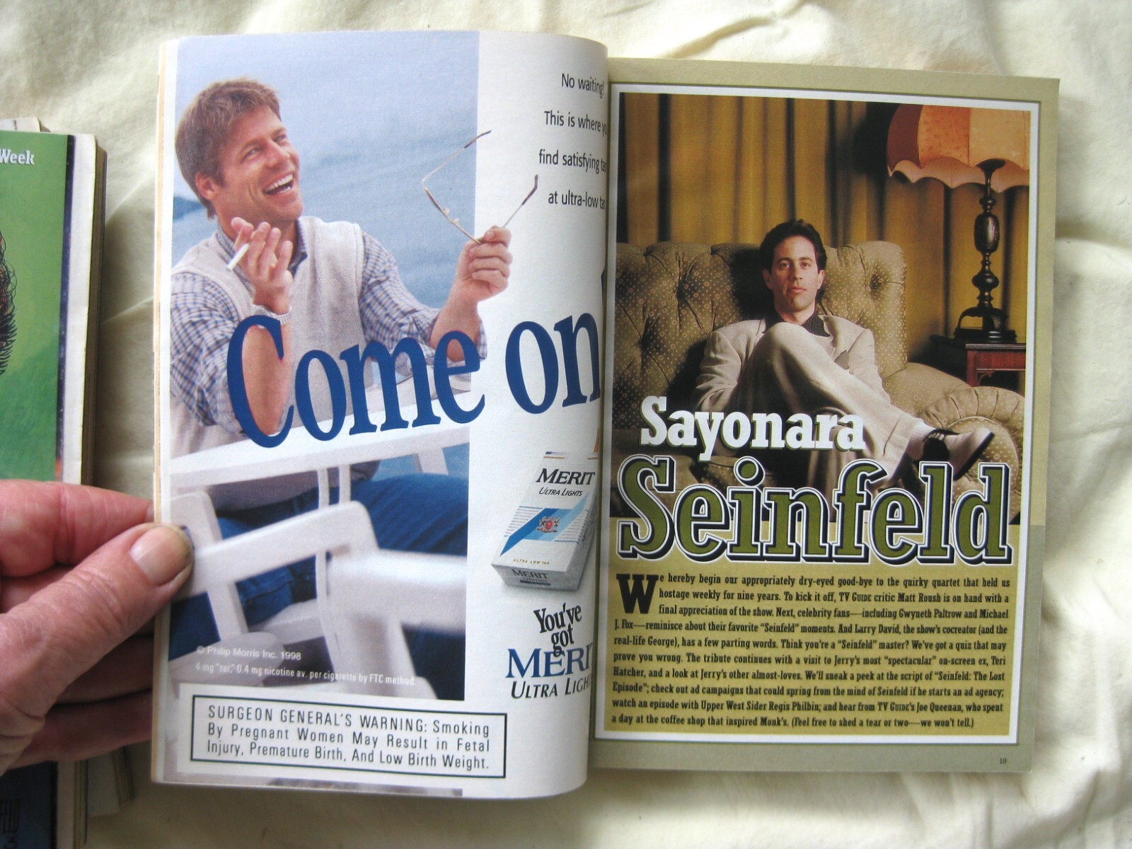 TV Guides 1998 – A Fond Farewell to SEINFELD, Al Hirschfeld covers SET OF 4