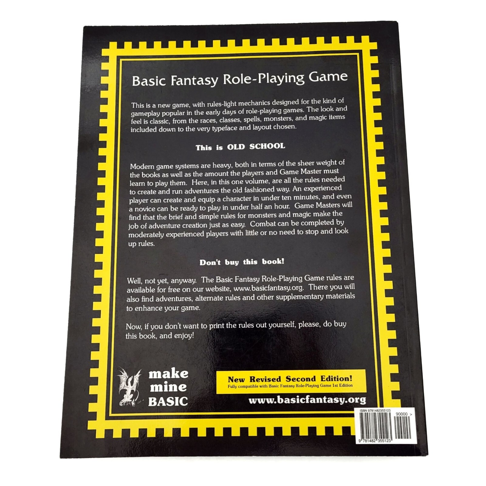 Basic Fantasy Role Playing Game Paperback Chris Gonnerman 2nd Edition 2008