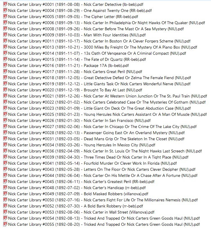 NICK CARTER DETECTIVE LIBRARY 97 Select Issues In PDF Format On USB Flash Drive