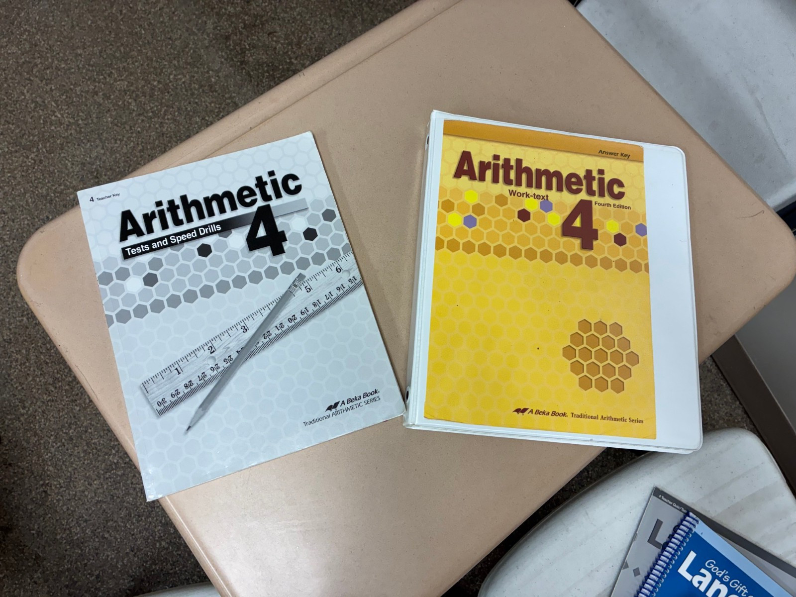 Abeka 4th Grade Math Arithmetic 4 Work-text Teacher Answer Key and Test Book