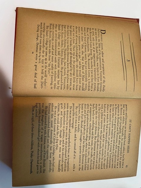 Sinclair Lewis’s “It Can’t Happen Here.”